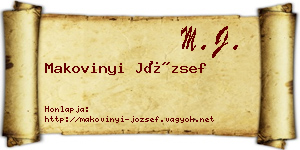 Makovinyi József névjegykártya