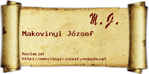 Makovinyi József névjegykártya